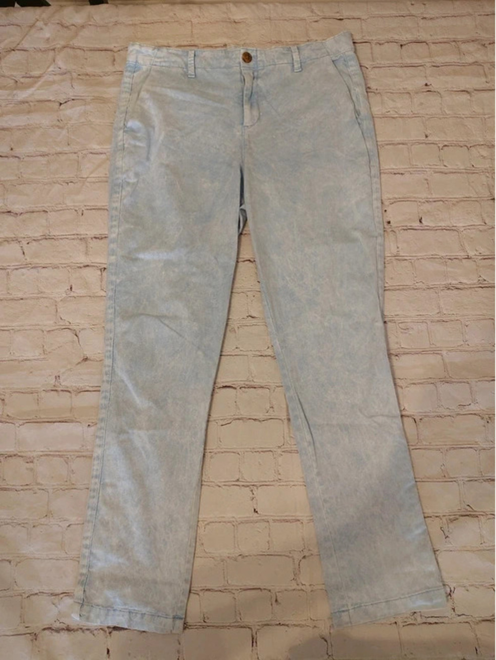 GAP Girlfriend Chino Pants Light Blue Acid Wash Size 8